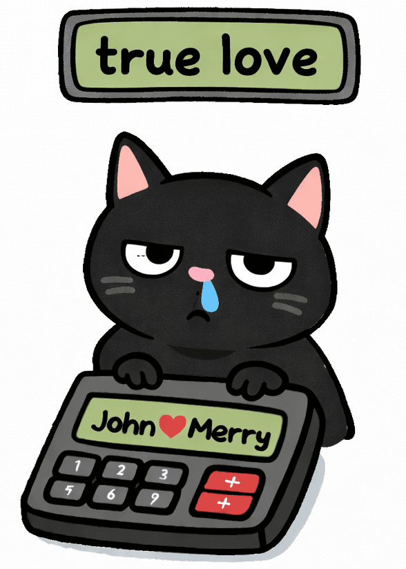Cat and calculator mascot